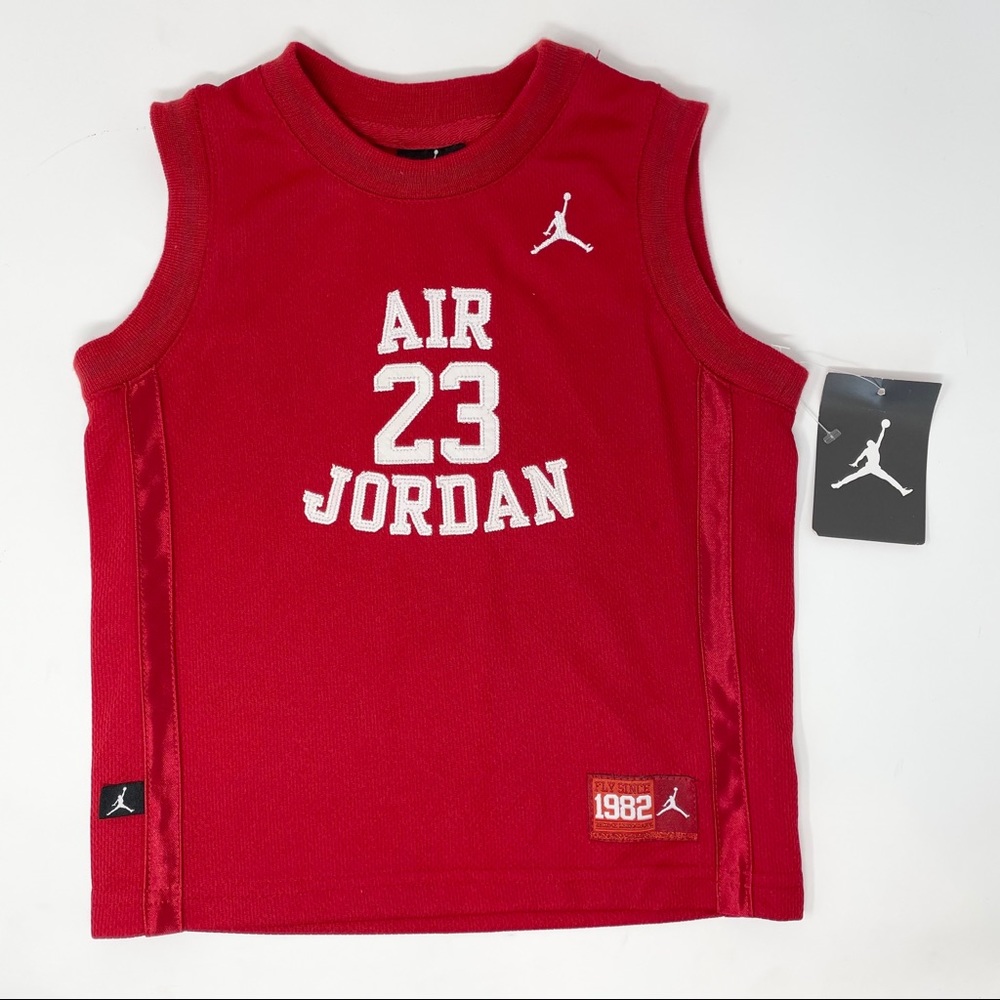 NWT AIR JORDAN NIKE 23 red jersey shirt boys 3T